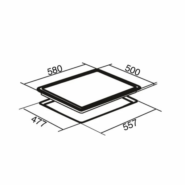 White Gas Hob 4 Burner, 60cm Wide - SIA GHG602WH - London Houseware - 5