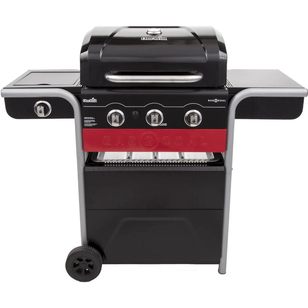 3 Burner Hybrid BBQ Grills Gas2Coal, Black - Char-Broil 140723 - Naamaste London Homewares - 1