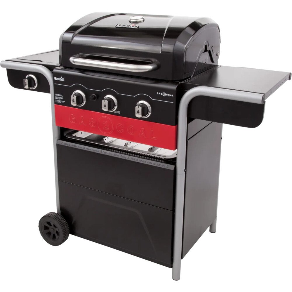 3 Burner Hybrid BBQ Grills Gas2Coal, Black - Char-Broil 140723 - Naamaste London Homewares - 2