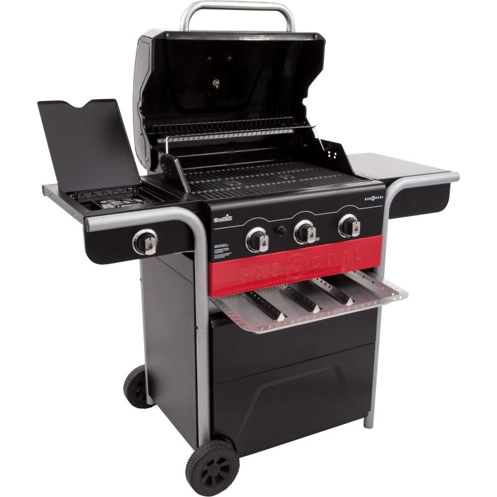 3 Burner Hybrid BBQ Grills Gas2Coal, Black - Char-Broil 140723 - Naamaste London Homewares - 10