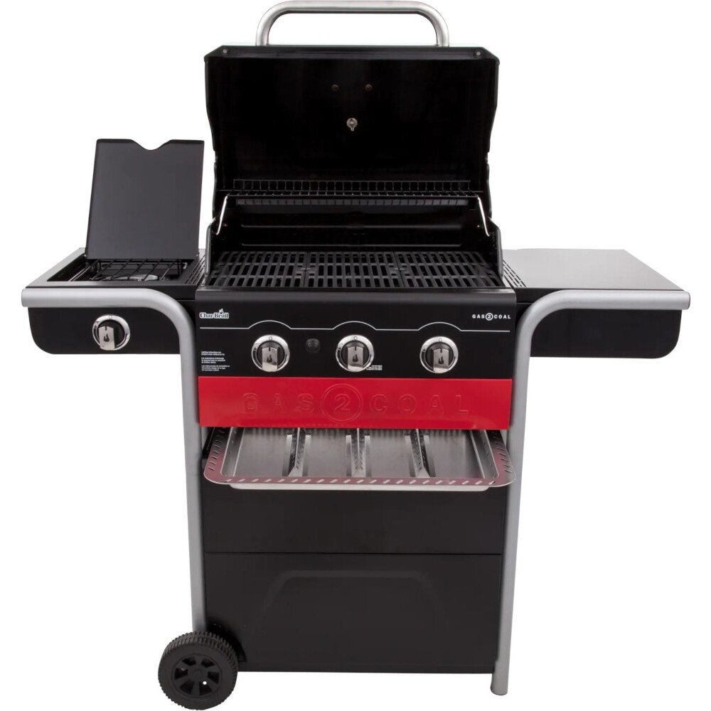 3 Burner Hybrid BBQ Grills Gas2Coal, Black - Char-Broil 140723 - Naamaste London Homewares - 9