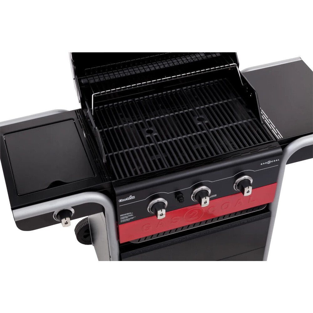 3 Burner Hybrid BBQ Grills Gas2Coal, Black - Char-Broil 140723 - Naamaste London Homewares - 6