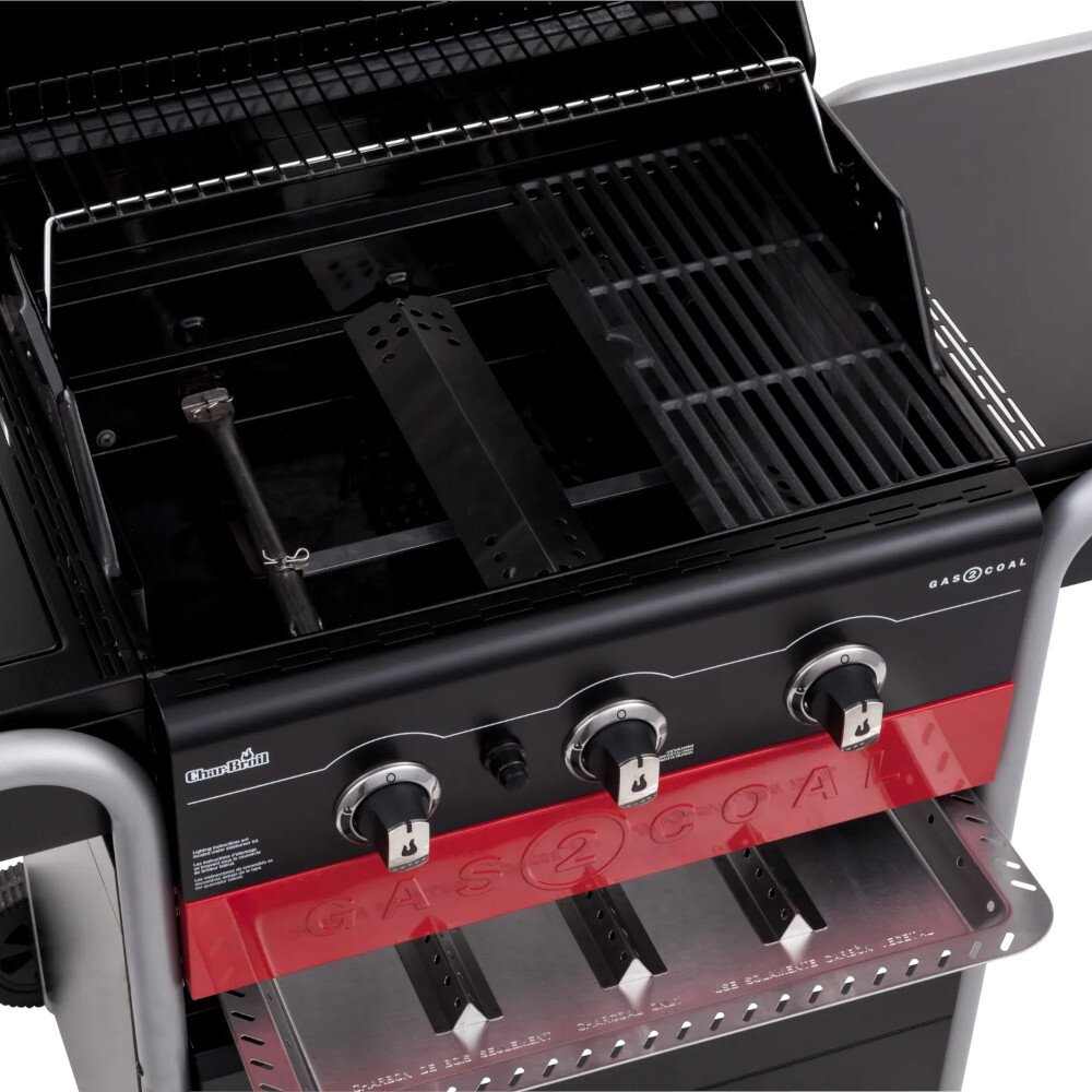 3 Burner Hybrid BBQ Grills Gas2Coal, Black - Char-Broil 140723 - Naamaste London Homewares - 5