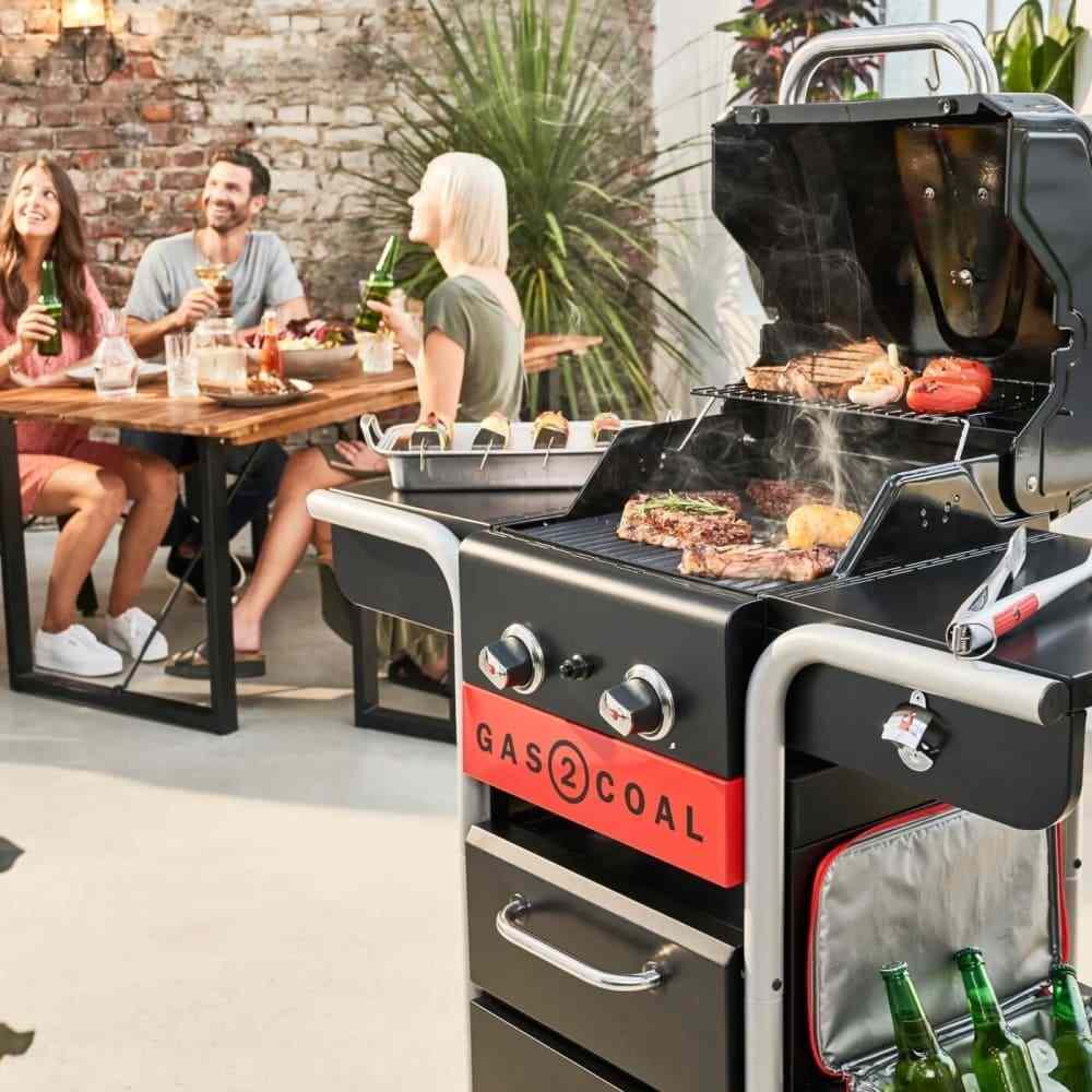 2 Burner Hybrid BBQ Grills, Black - Char-Broil 140924 - Naamaste London Homewares - 7