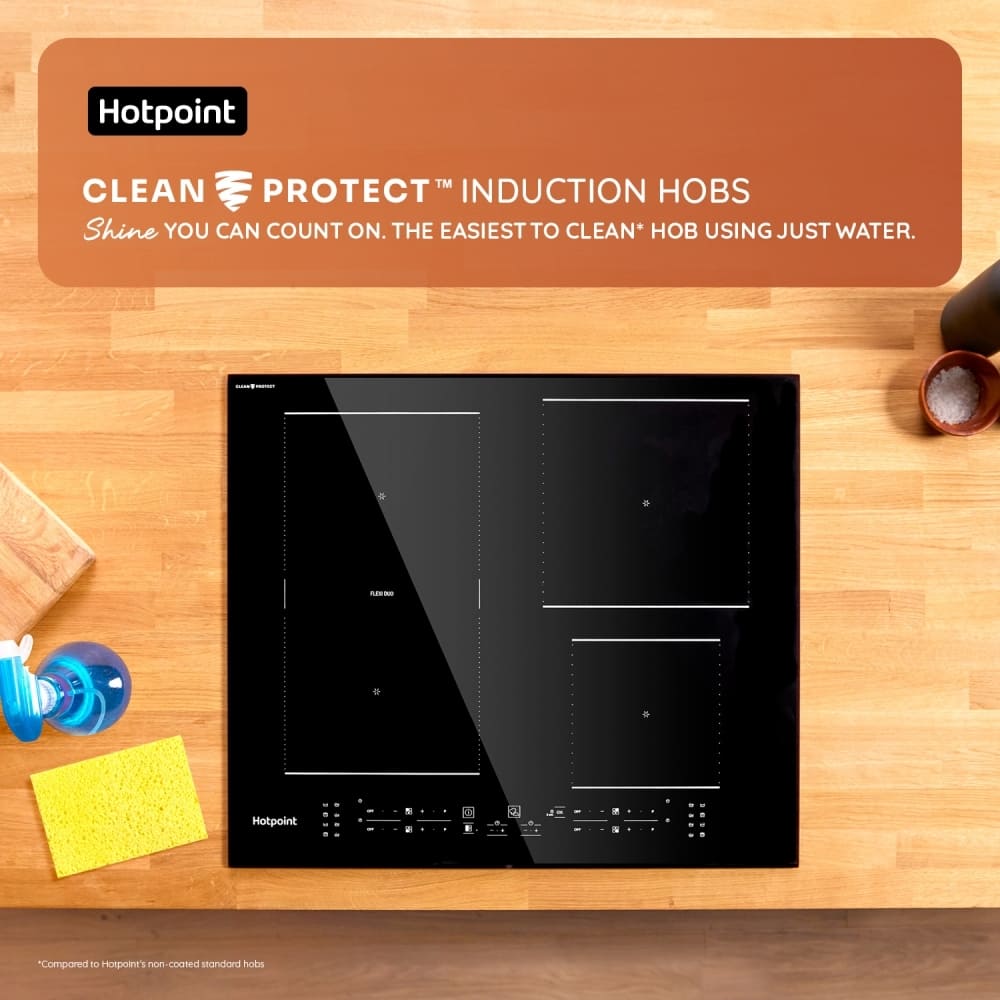 Black 4 Zone Induction Hob, CleanProtect - Hotpoint TS 3560F CPNE - Naamaste London Homewares - 12