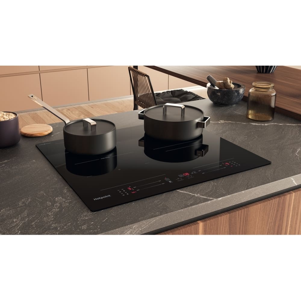 Black 4 Zone Induction Hob, CleanProtect - Hotpoint TS 3560F CPNE - Naamaste London Homewares - 7