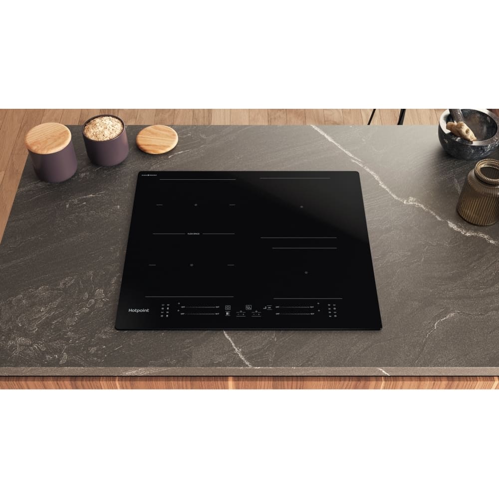 Black 4 Zone Induction Hob, CleanProtect - Hotpoint TS 3560F CPNE - Naamaste London Homewares - 5