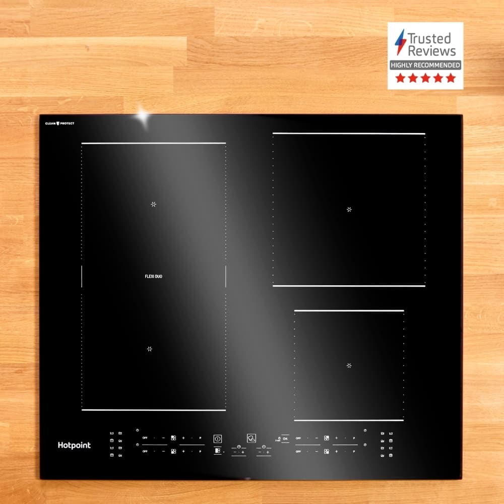 Black 4 Zone Induction Hob, CleanProtect - Hotpoint TS 3560F CPNE - Naamaste London Homewares - 11