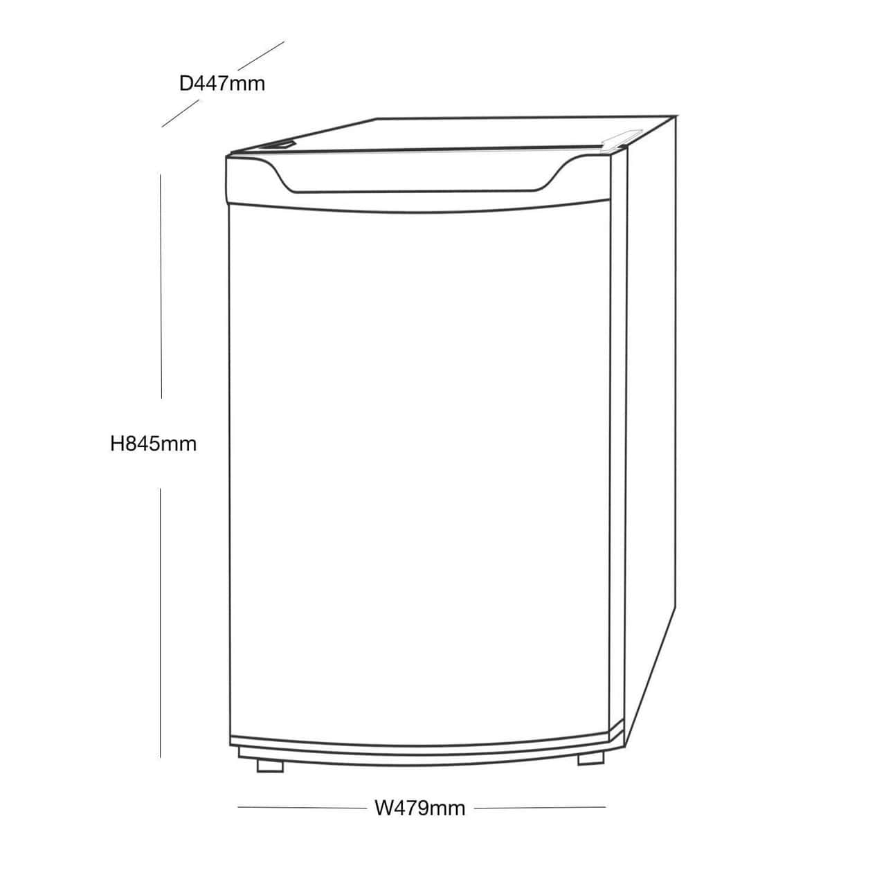 91L Black Under Counter Larder Fridge - SIA LFS01BL