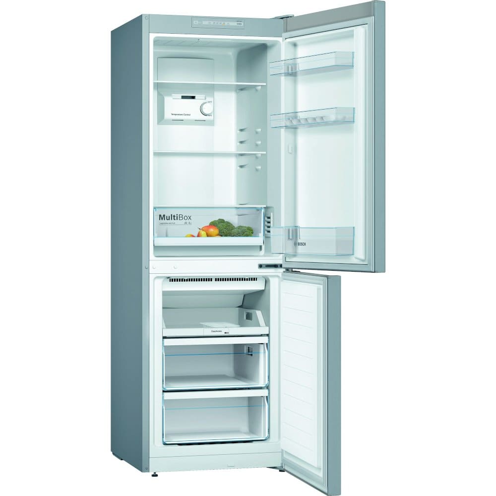 279L No Frost Bosch Fridge Freezer, 60/40, Stainless Steel - KGN33NLEAG Series 2