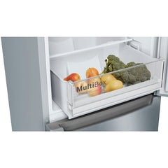 279L No Frost Bosch Fridge Freezer, 60/40, Stainless Steel - KGN33NLEAG Series 2