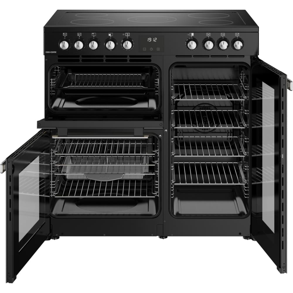 90cm Ceramic Belling Range Cooker, Black - RCA COOKCENTRE 90E B - London Houseware - 4