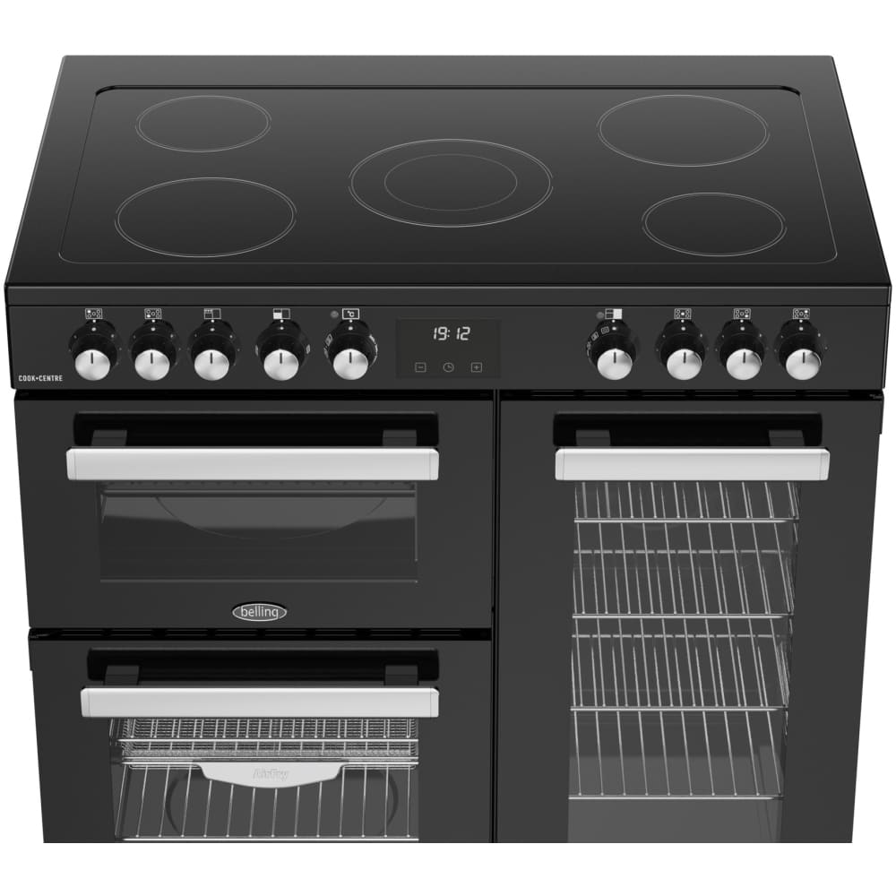 90cm Ceramic Belling Range Cooker, Black - RCA COOKCENTRE 90E B - London Houseware - 5