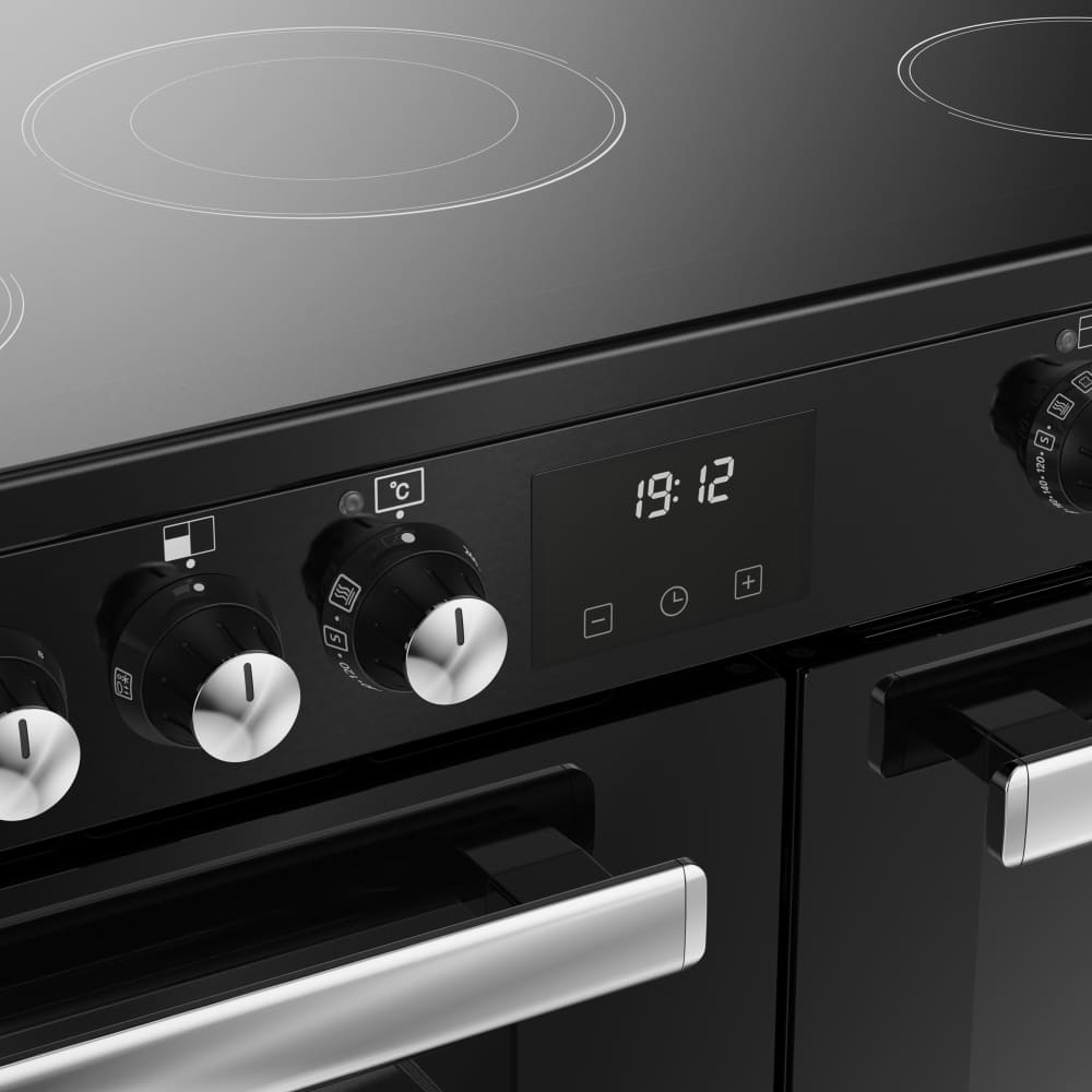 90cm Ceramic Belling Range Cooker, Black - RCA COOKCENTRE 90E B - London Houseware - 7