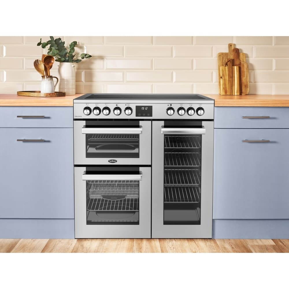 90cm Belling Range Cooker Ceramic , Stainless Steel - RCA COOKCENTRE 90E - London Houseware - 17