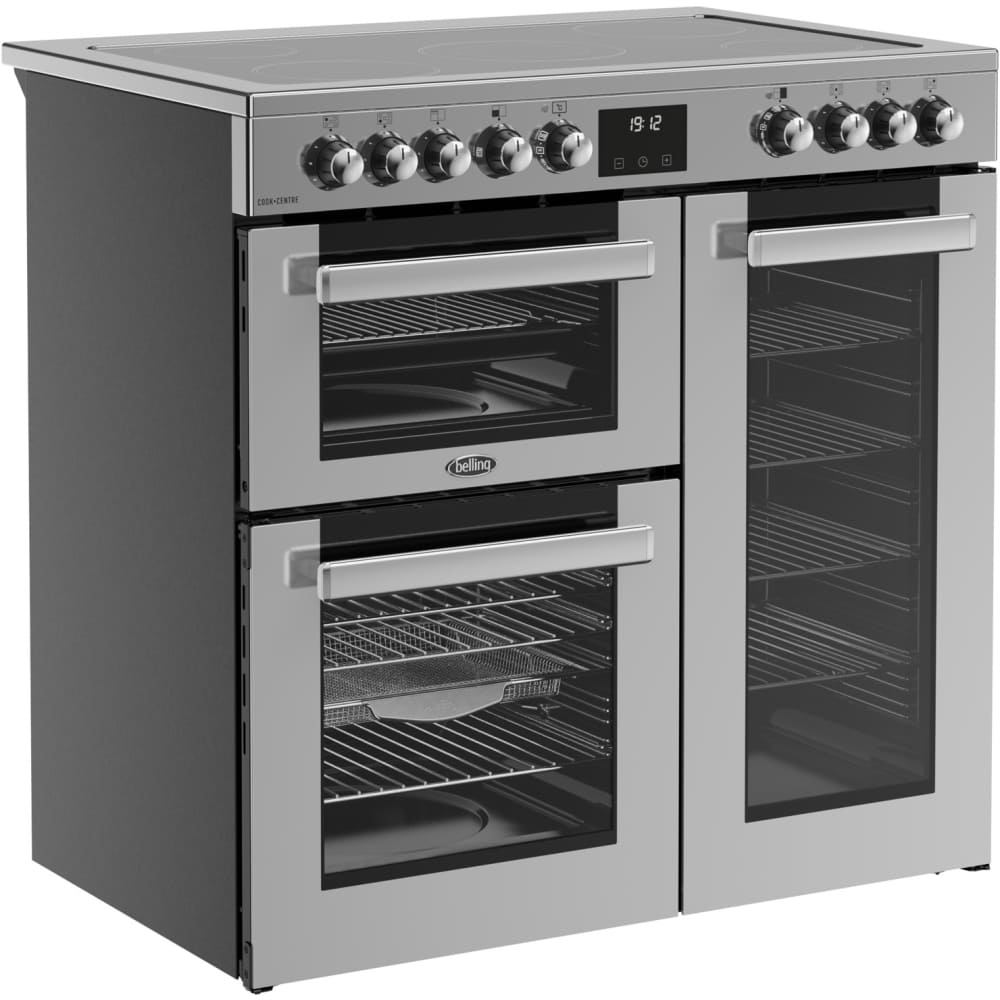 90cm Belling Range Cooker Ceramic , Stainless Steel - RCA COOKCENTRE 90E - London Houseware - 5