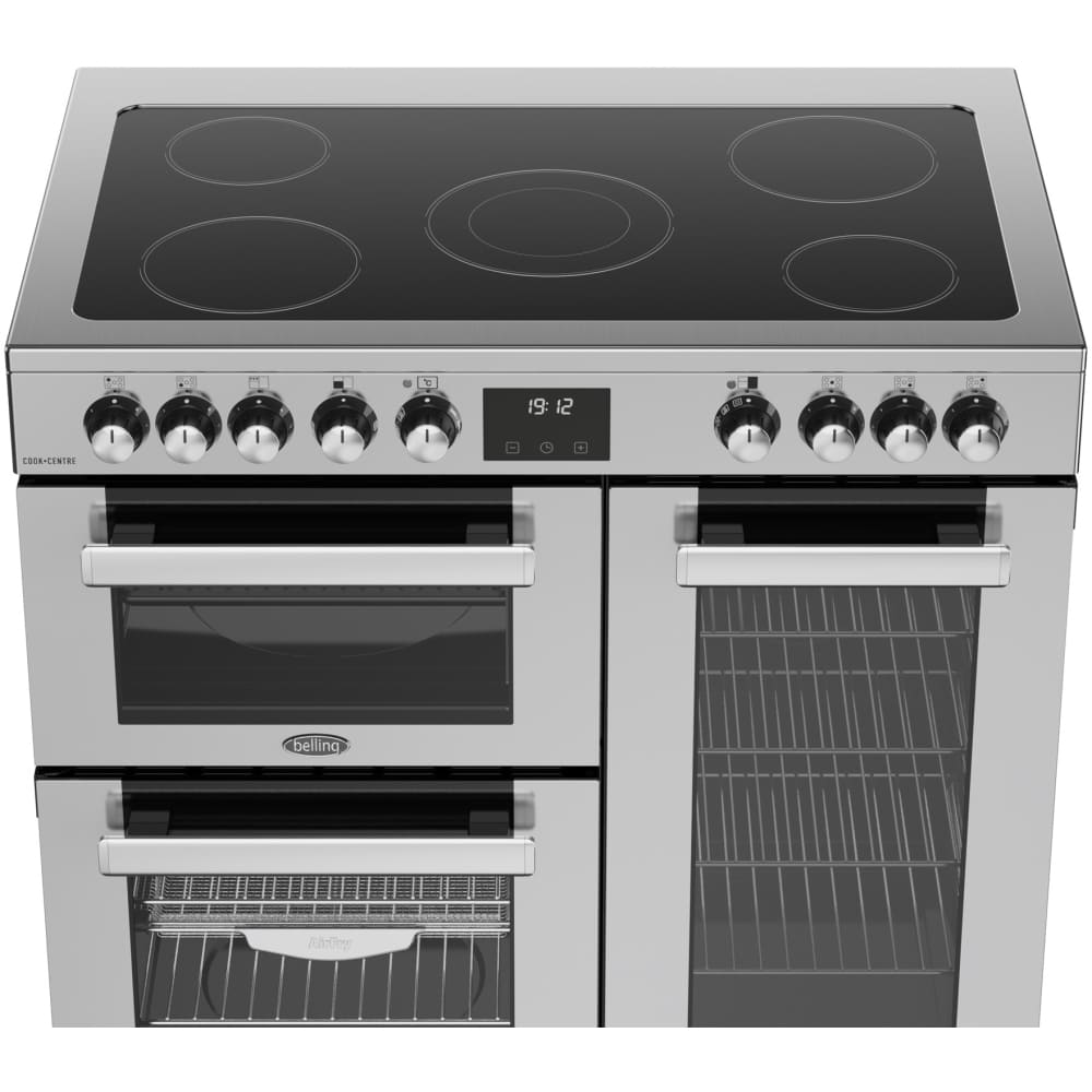 90cm Belling Range Cooker Ceramic , Stainless Steel - RCA COOKCENTRE 90E - London Houseware - 7