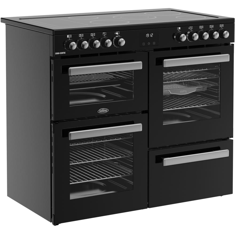 100cm Ceramic Belling Range Cooker, Black - RCA COOKCENTRE 100E - London Houseware - 5