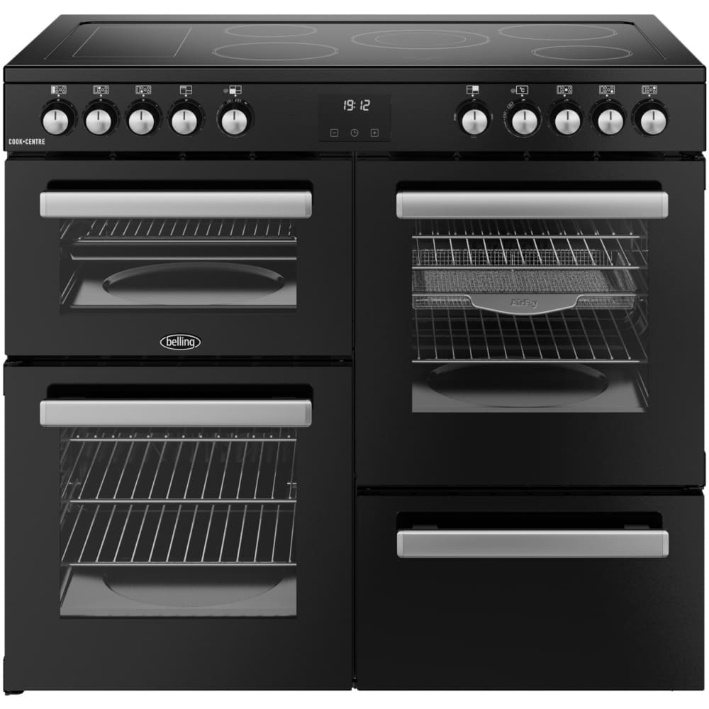 100cm Ceramic Belling Range Cooker, Black - RCA COOKCENTRE 100E - London Houseware - 1