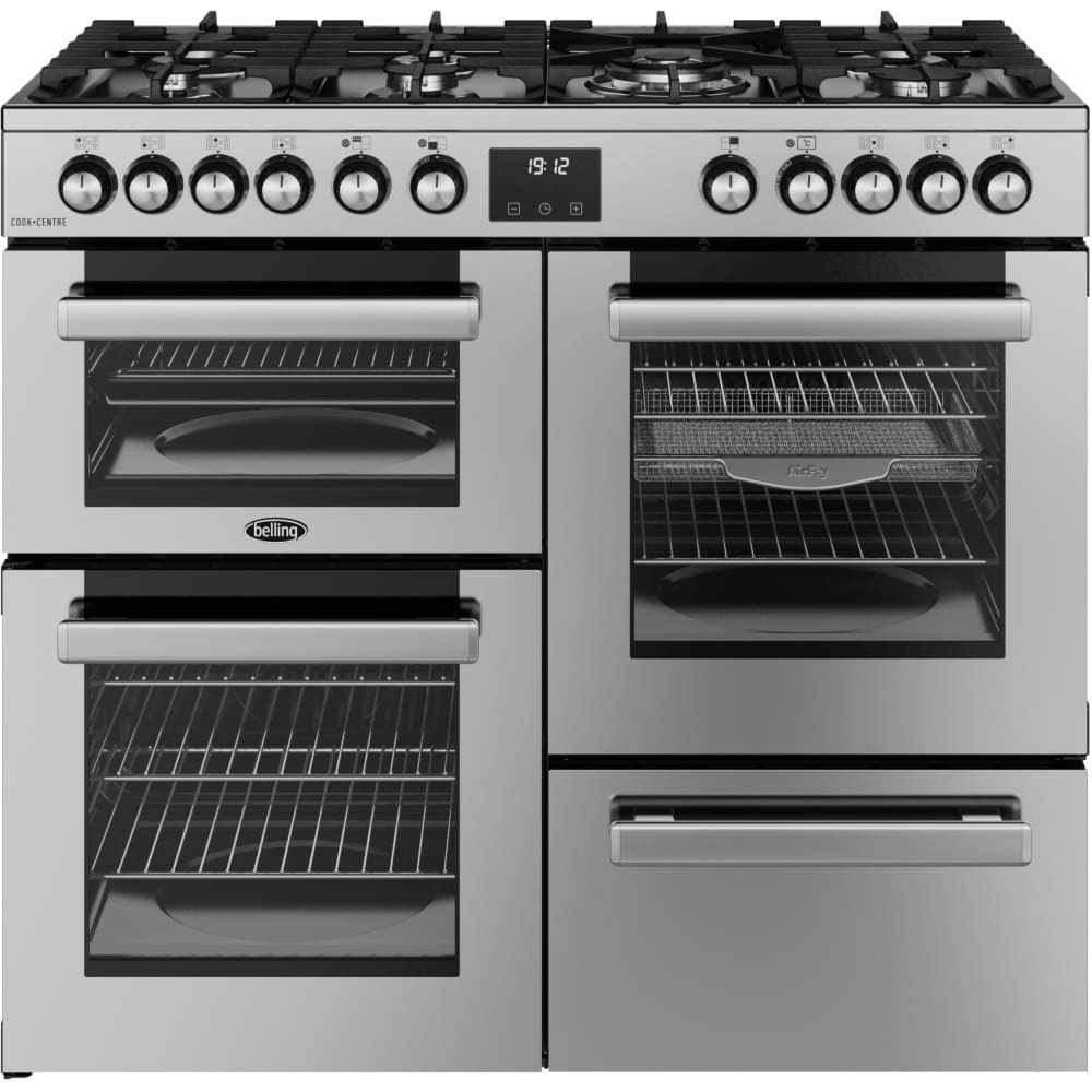 100cm Dual Fuel Belling Range Cooker, Stainless Steel - RCA COOKCENTRE 100DF - London Houseware - 1