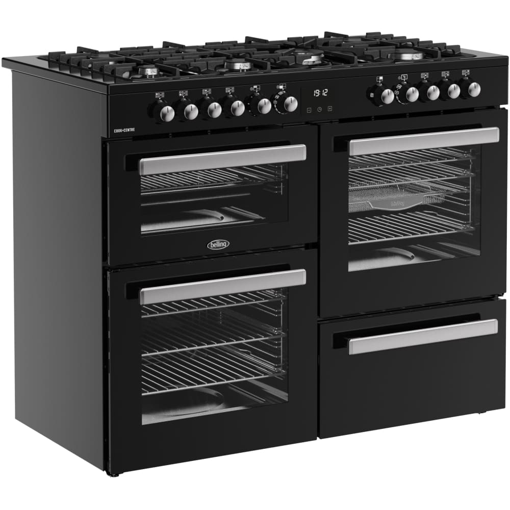 110cm Dual Fuel Belling Range Cooker, Black - RCA COOKCENTRE 110DF - London Houseware - 5