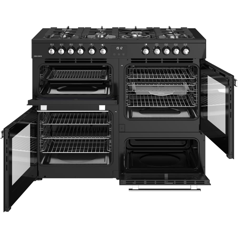 110cm Dual Fuel Belling Range Cooker, Black - RCA COOKCENTRE 110DF - London Houseware - 6