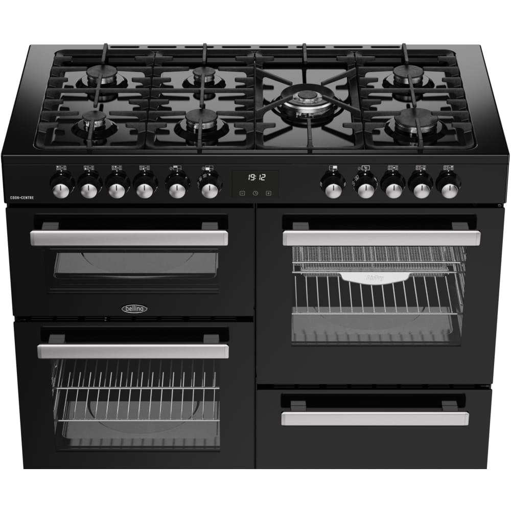 110cm Dual Fuel Belling Range Cooker, Black - RCA COOKCENTRE 110DF - London Houseware - 7