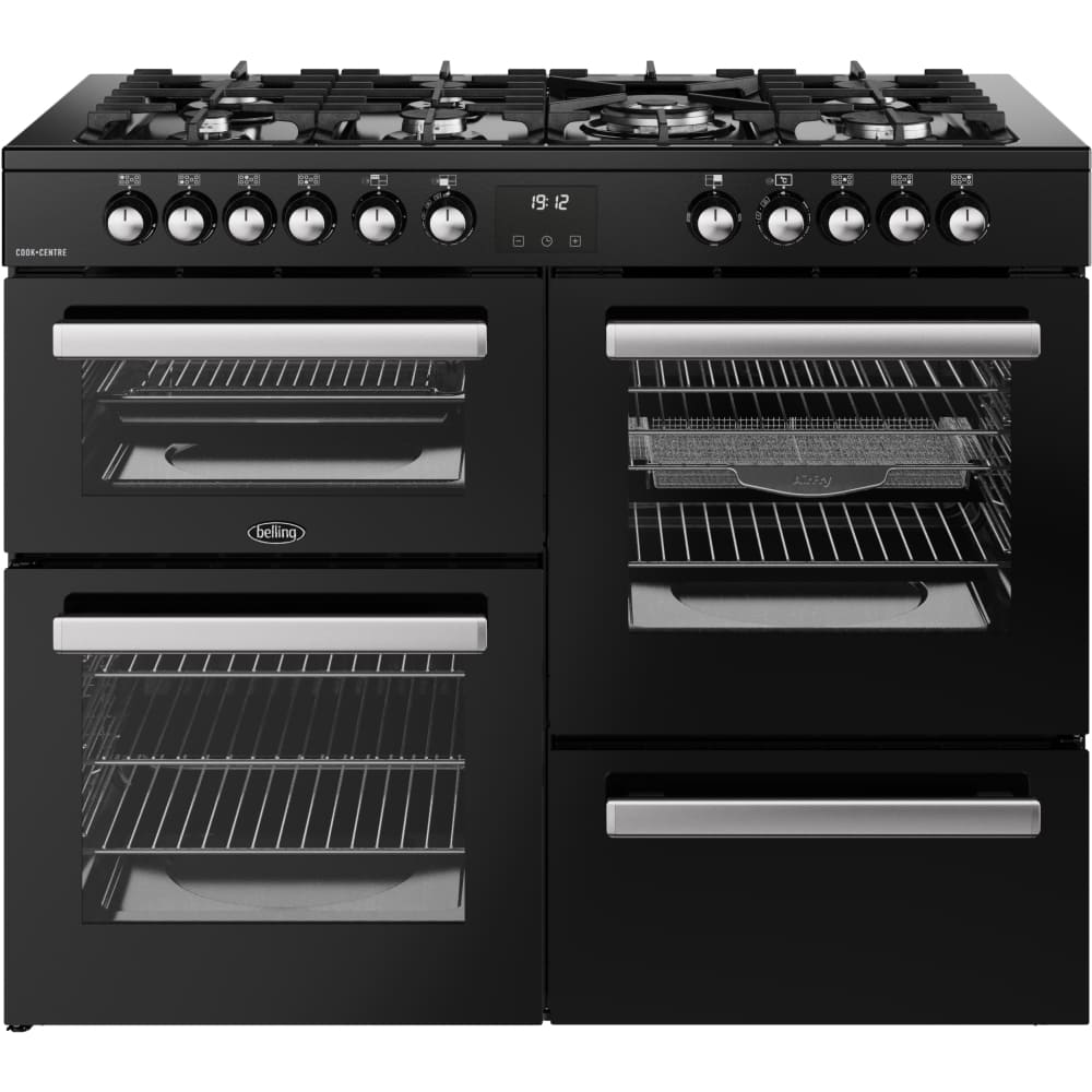 110cm Dual Fuel Belling Range Cooker, Black - RCA COOKCENTRE 110DF - London Houseware - 1