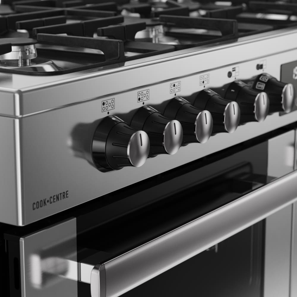 110cm Dual Fuel Belling Range Cooker, Stainless Steel - RCA COOKCENTRE 110DF - London Houseware - 3