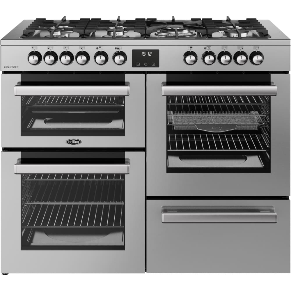 110cm Dual Fuel Belling Range Cooker, Stainless Steel - RCA COOKCENTRE 110DF - London Houseware - 1