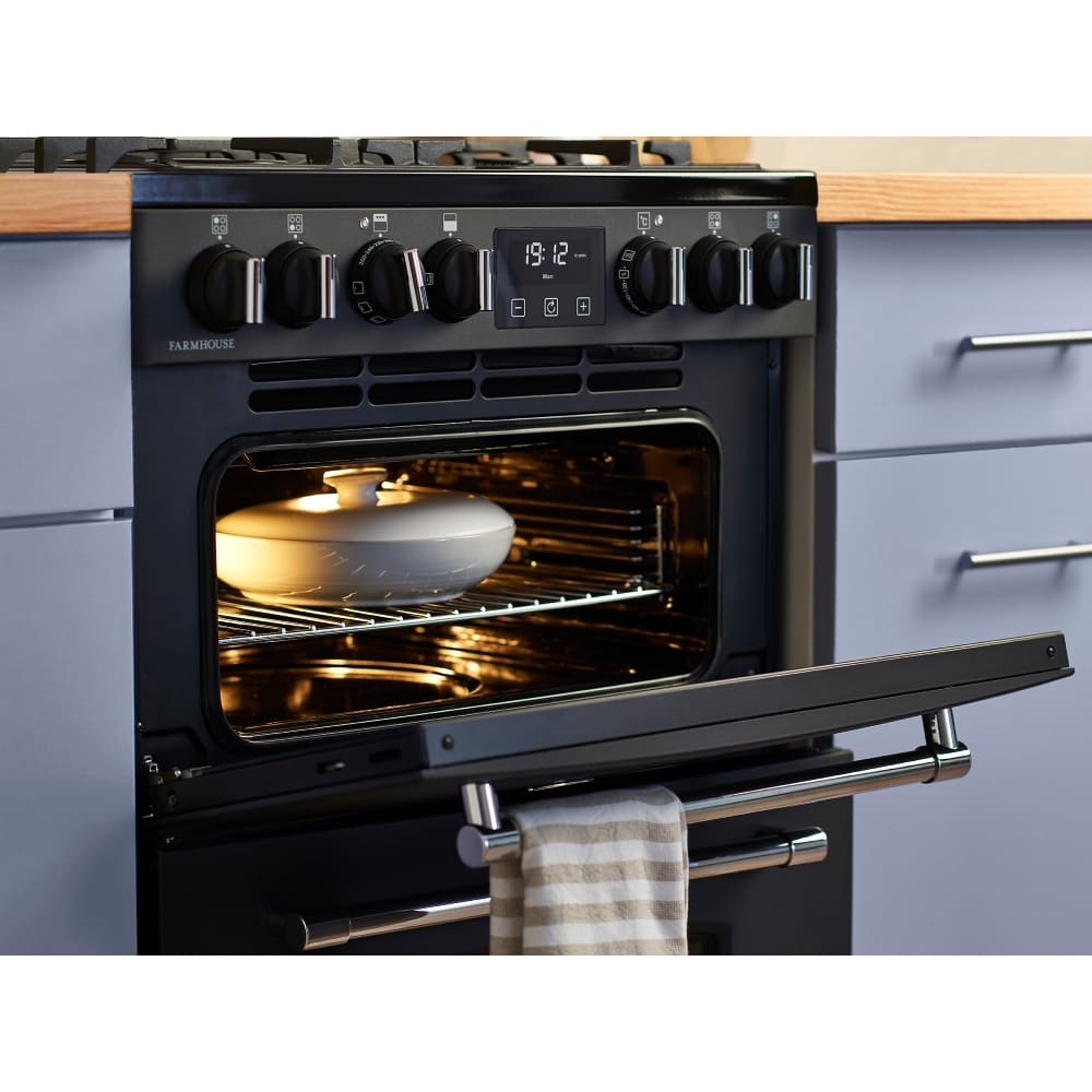 Ceramic Electric Cooker with Double Oven, Black, A Rated - Belling Farmhouse 60E - London Houseware - 8