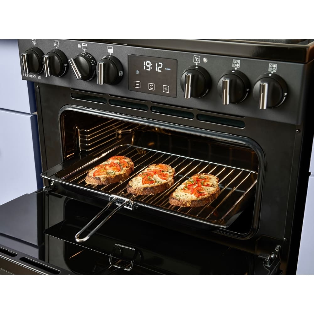 Ceramic Electric Cooker with Double Oven, Black, A Rated - Belling Farmhouse 60E - London Houseware - 11