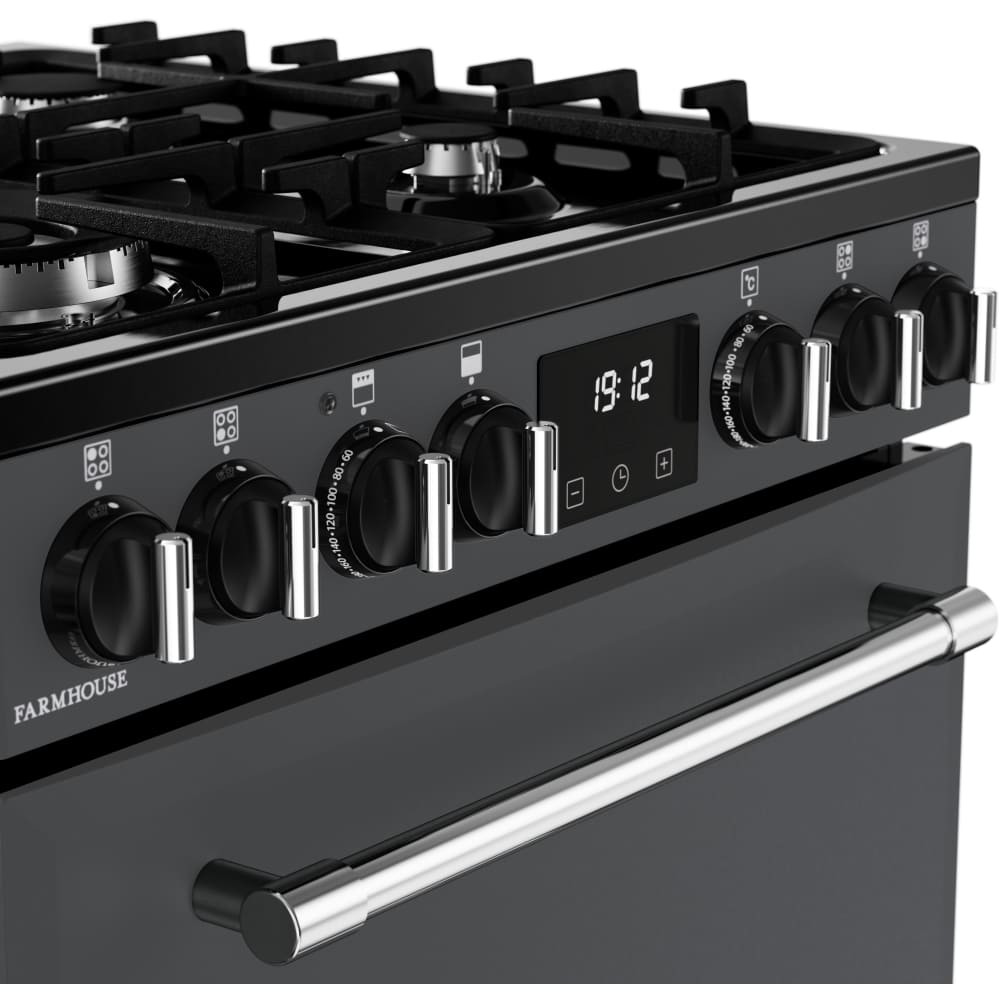 70L Dual Fuel Cooker with Double Oven, Grey - Belling MRA FARMHOUSE 60DF - London Houseware - 13