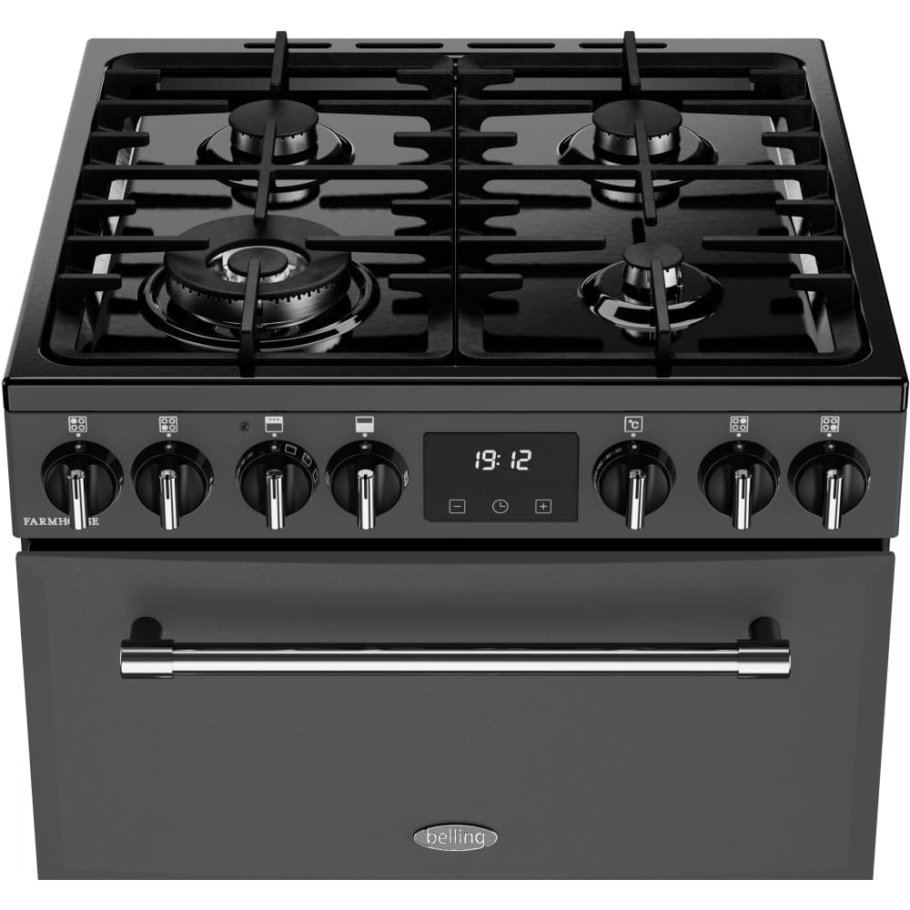 70L Dual Fuel Cooker with Double Oven, Grey - Belling MRA FARMHOUSE 60DF - London Houseware - 4