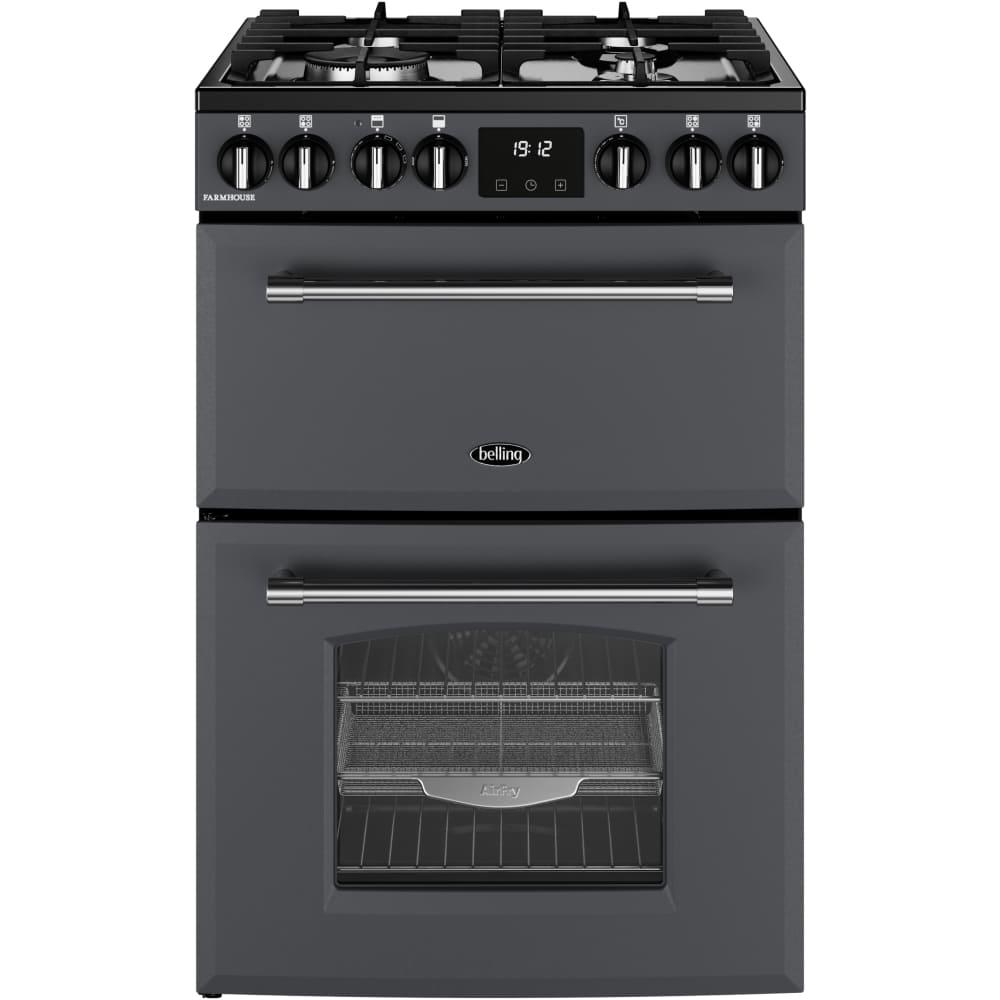 70L Dual Fuel Cooker with Double Oven, Grey - Belling MRA FARMHOUSE 60DF - London Houseware - 1