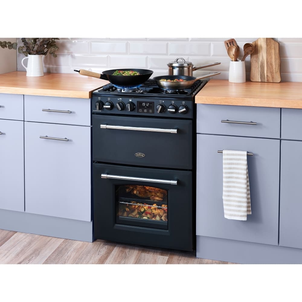 70L Dual Fuel Cooker with Double Oven, Black, A Rated - Belling MRA FARMHOUSE 60DF - London Houseware - 13