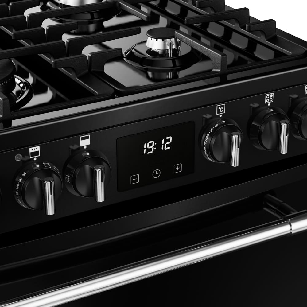 70L Dual Fuel Cooker with Double Oven, Black, A Rated - Belling MRA FARMHOUSE 60DF - London Houseware - 7