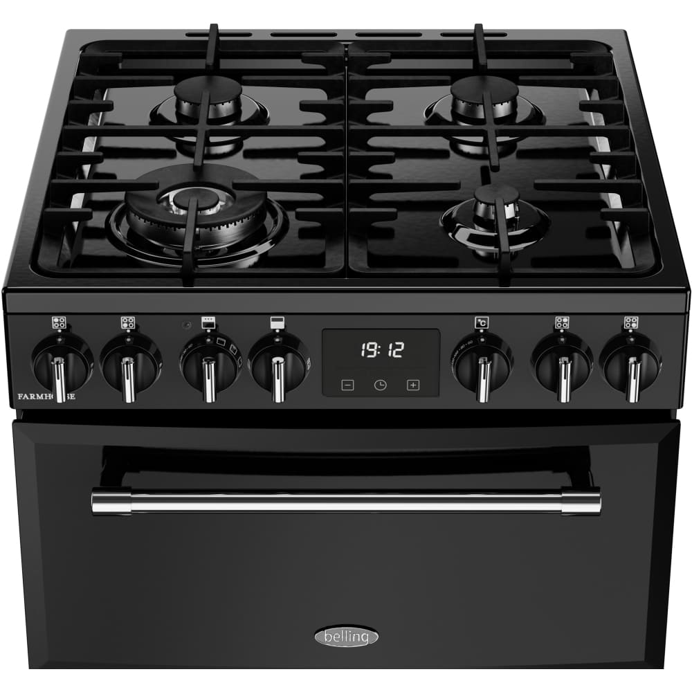 70L Dual Fuel Cooker with Double Oven, Black, A Rated - Belling MRA FARMHOUSE 60DF - London Houseware - 8