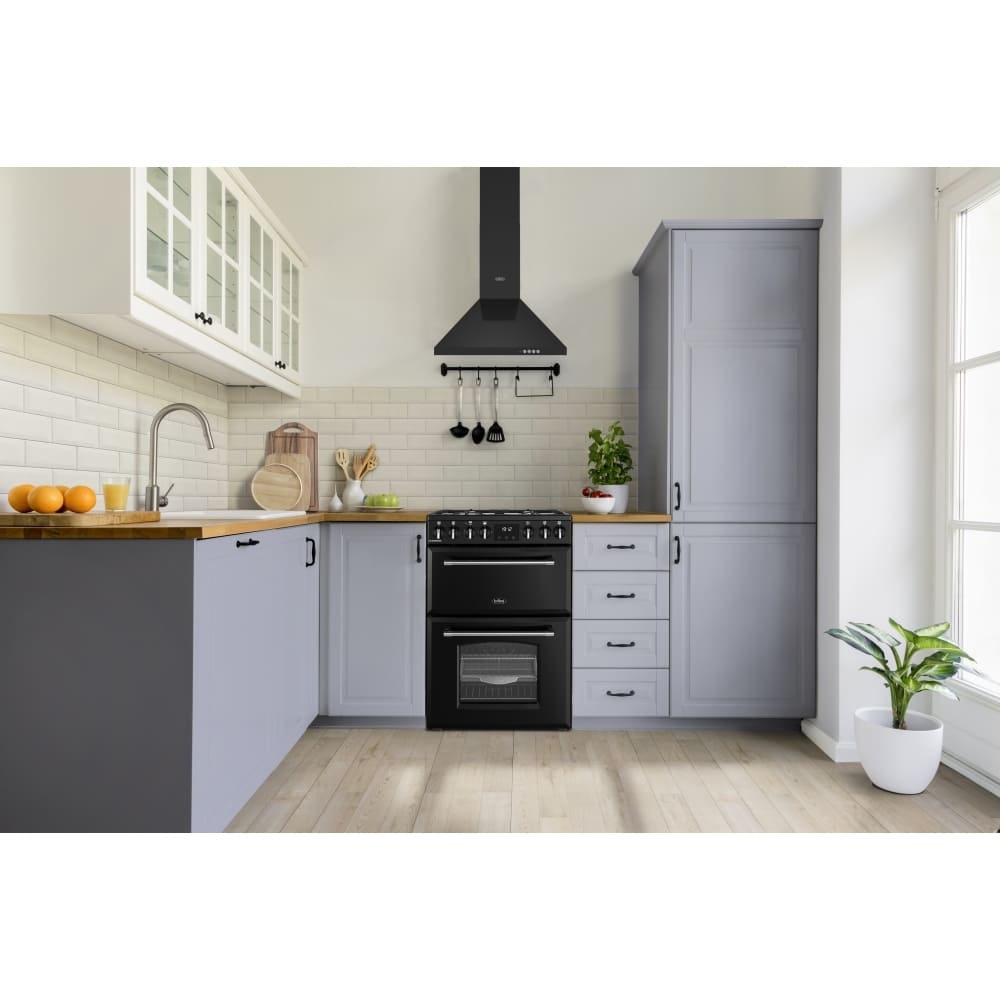 70L Dual Fuel Cooker with Double Oven, Black, A Rated - Belling MRA FARMHOUSE 60DF - London Houseware - 9