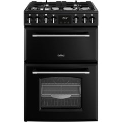 70L Dual Fuel Cooker with Double Oven, Black, A Rated - Belling MRA FARMHOUSE 60DF - London Houseware - 1