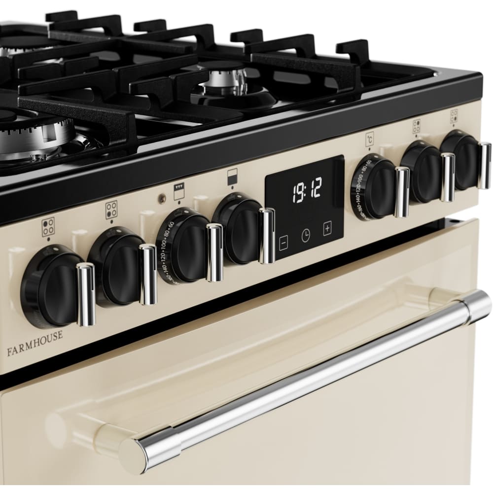 70L Dual Fuel Cooker with Double Oven, Cream, A Rated - Belling MRA FARMHOUSE 60DF London Homewares - 5