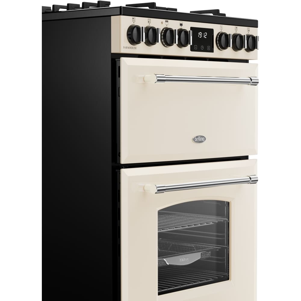 70L Dual Fuel Cooker with Double Oven, Cream, A Rated - Belling MRA FARMHOUSE 60DF London Homewares - 6