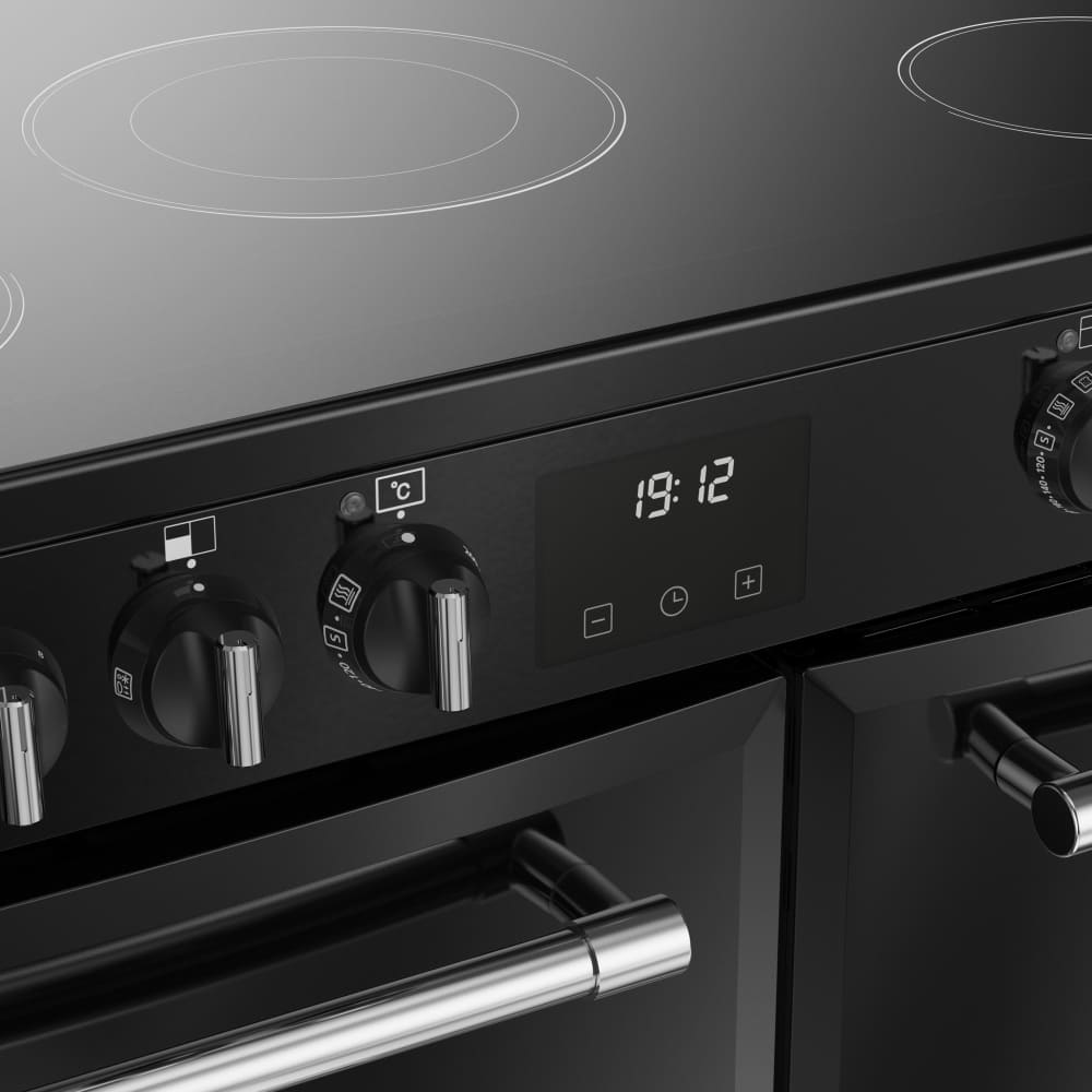 90cm Ceramic Belling Range Cooker, Black - RCA FARMHOUSE 90E - London Houseware - 7