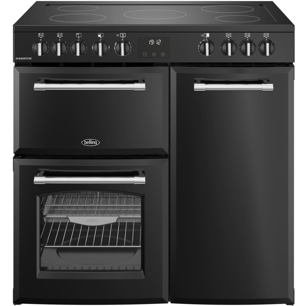 90cm Ceramic Belling Range Cooker, Black - RCA FARMHOUSE 90E - London Houseware - 1