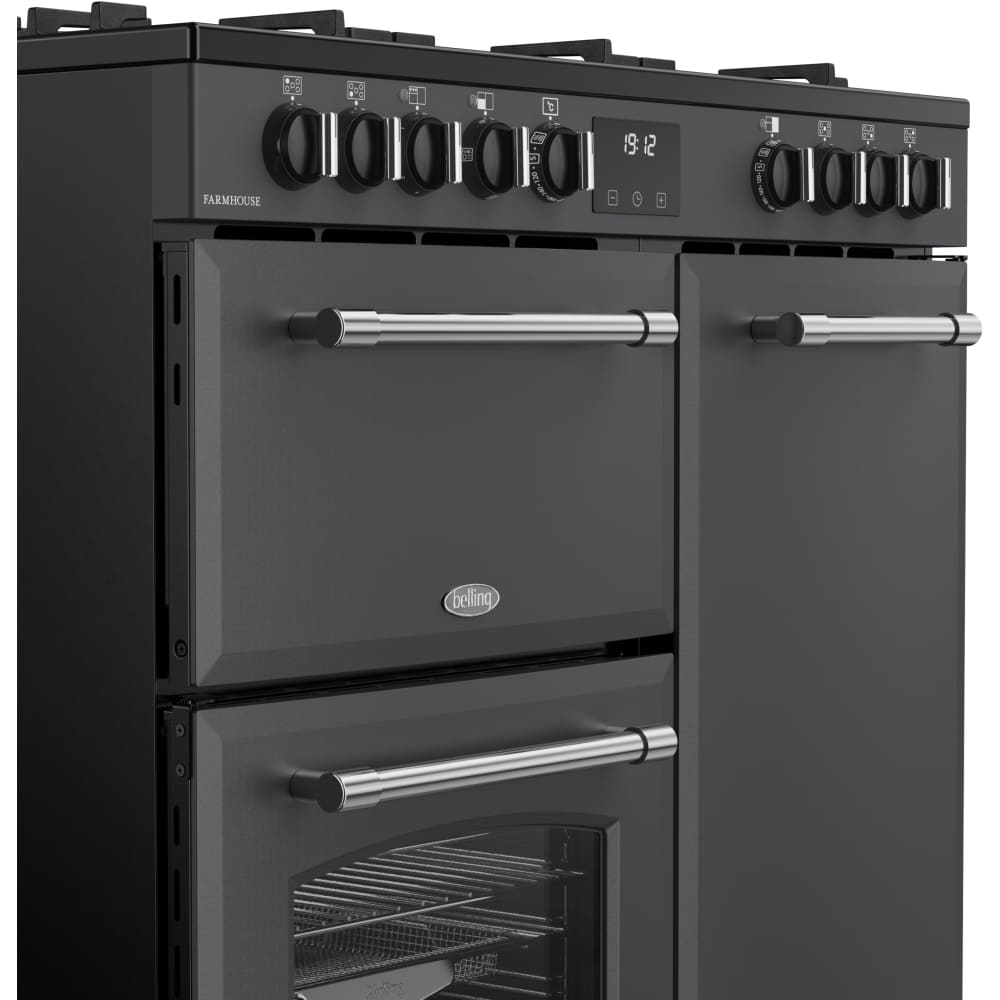 90cm Dual Fuel Belling Range Cooker, Grey, A Rated - RCA FARMHOUSE 90DF - London Houseware - 4