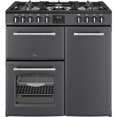 90cm Dual Fuel Belling Range Cooker, Grey, A Rated - RCA FARMHOUSE 90DF - London Houseware - 1