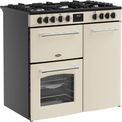 90cm Dual Fuel Belling Range Cooker, Cream - Farmhouse 90DF - London Houseware - 2