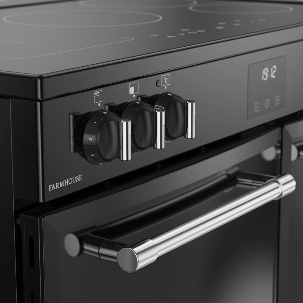 90cm Induction Belling Range Cooker, Black - RCA FARMHOUSE 90Ei - London Houseware - 3