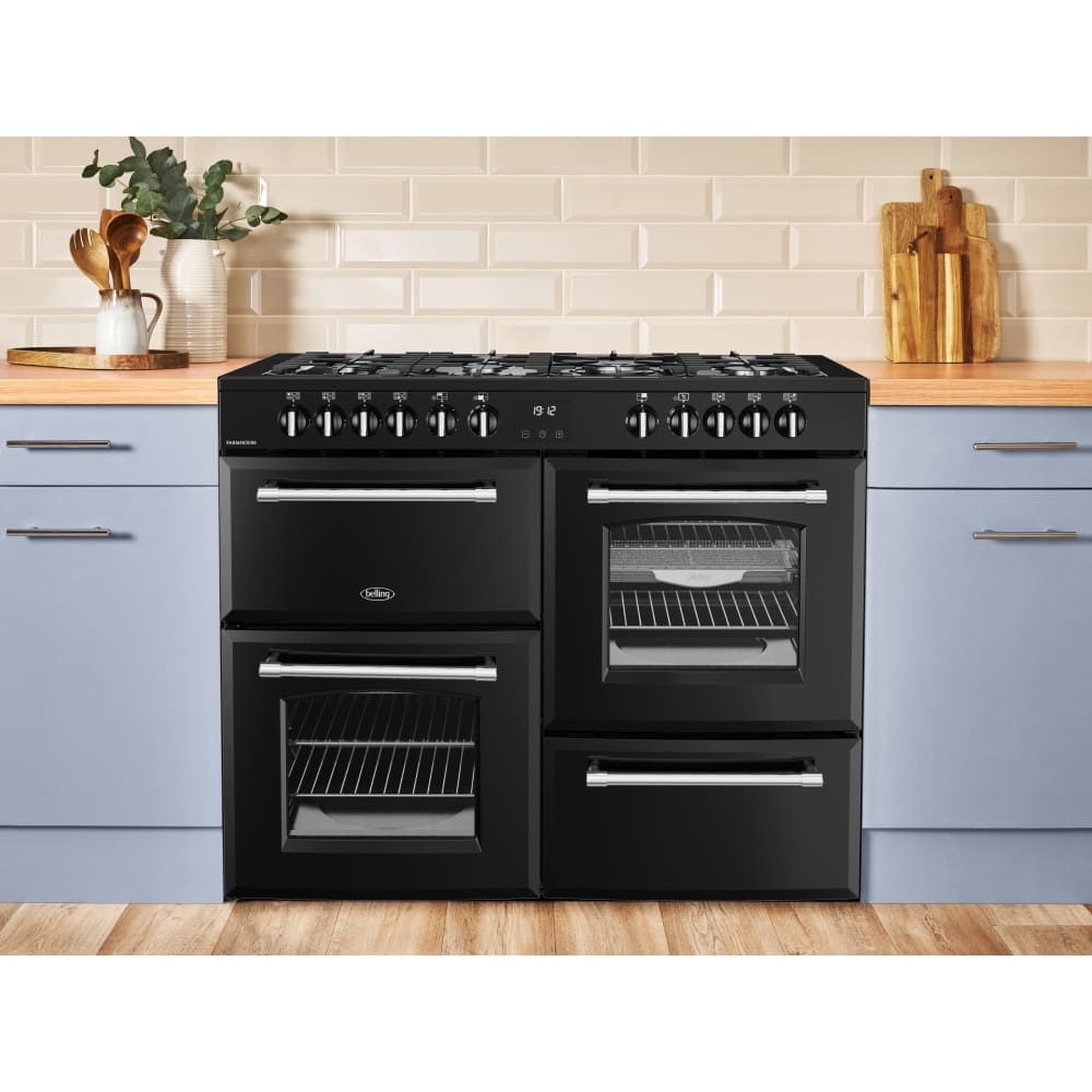 100cm Dual Fuel Belling Range Cooker, Grey - Farmhouse 100DF - London Houseware - 8