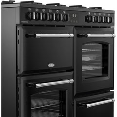 100cm Dual Fuel Belling Range Cooker, Black, A Rated - Farmhouse 100DF - London Houseware - 4